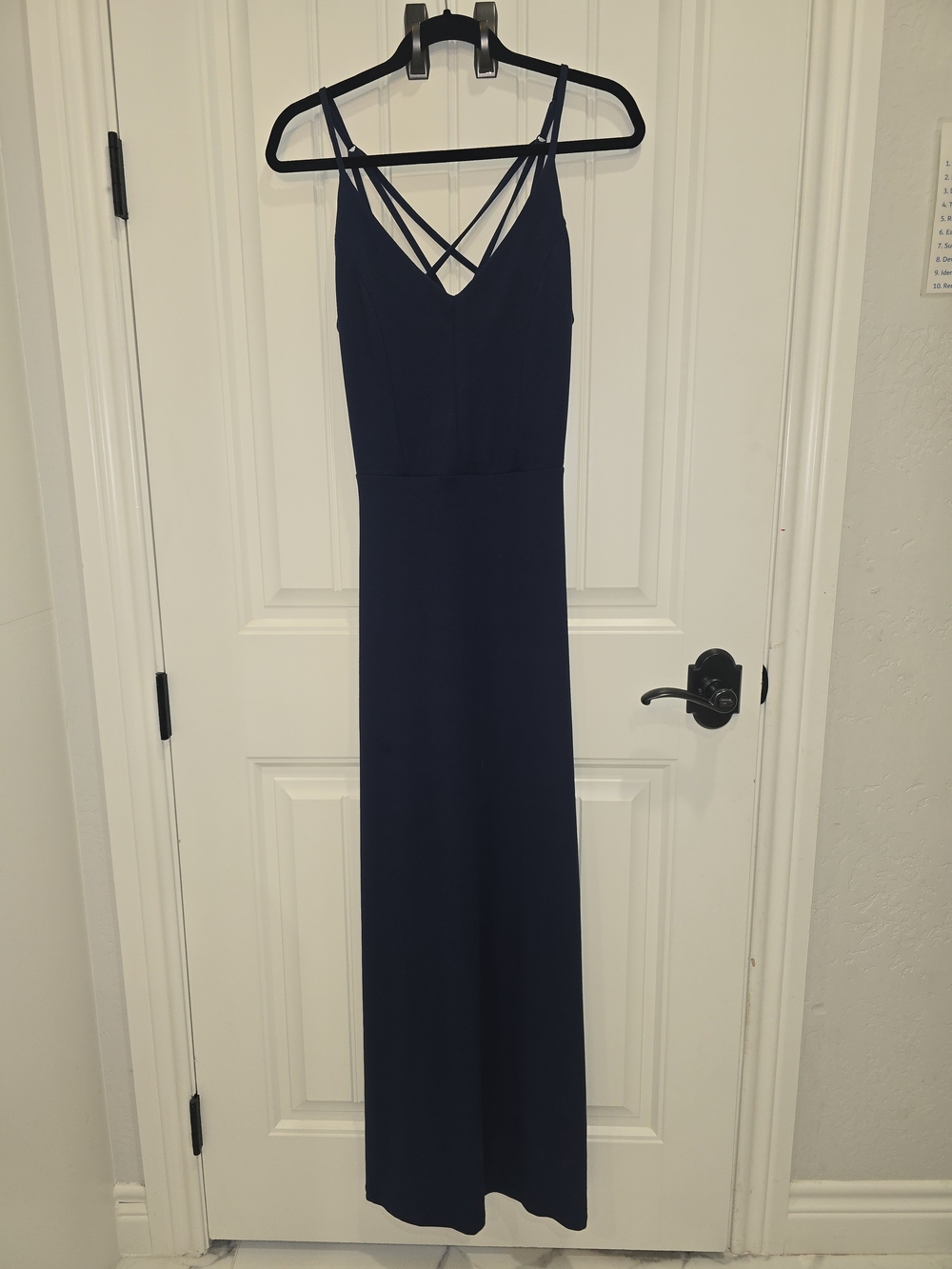 Navy Strappy V-Neck Maxi Dress